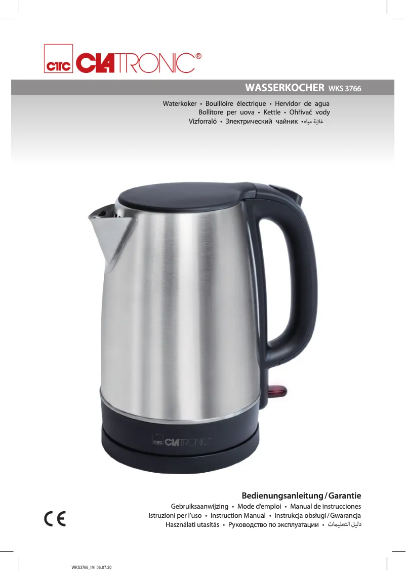 Page 1 of the manual User Manual Clatronic WKS 3766