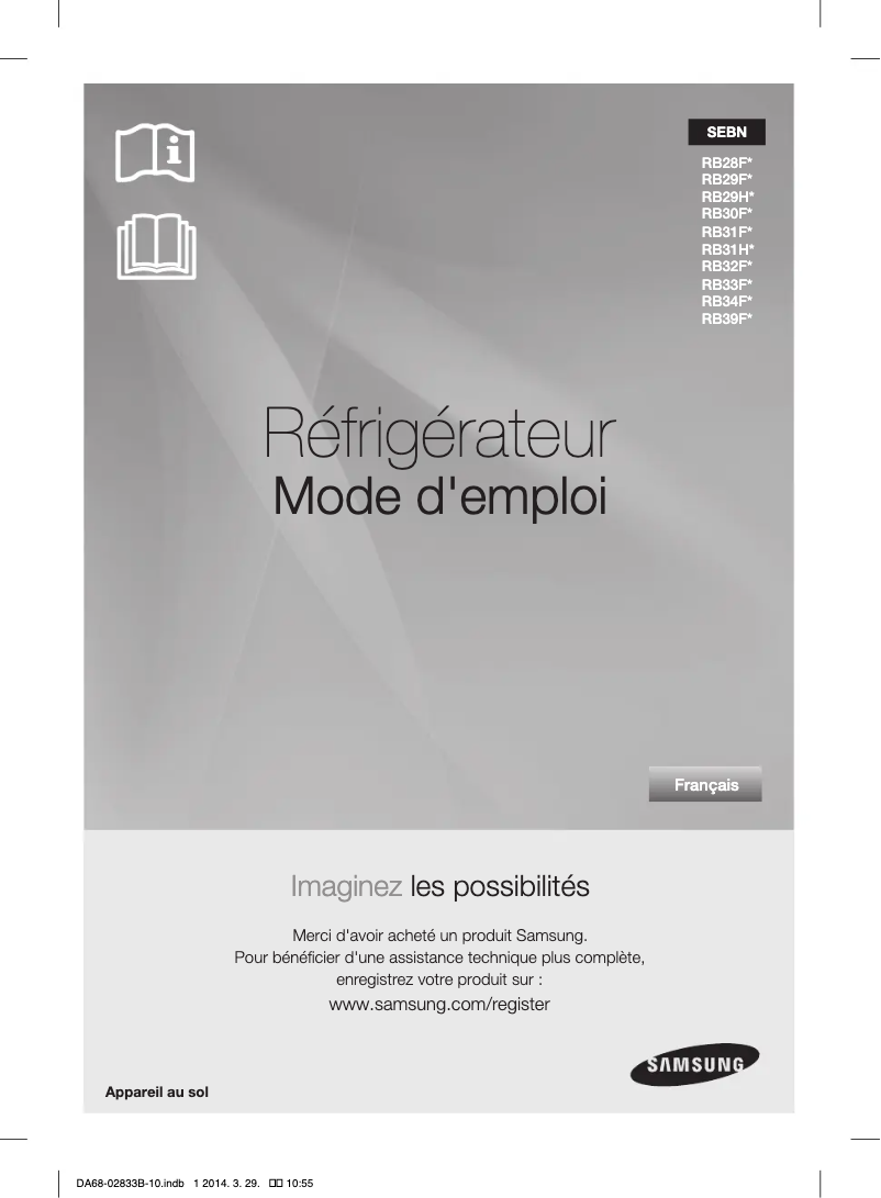 Page 1 of the manual User Manual Samsung RB31FERNC