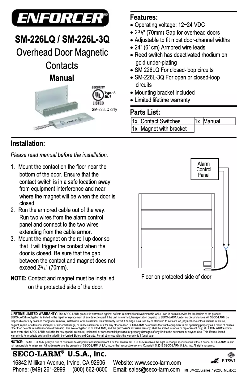 First page image of the manual for SM-226LQ