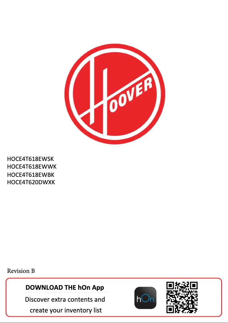 First page image of the manual for HOCE4T618EWBK
