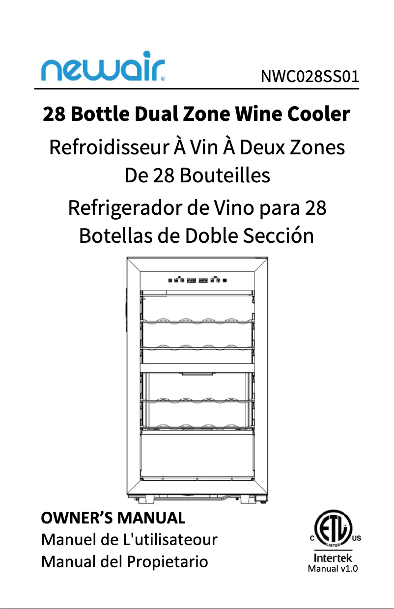 Page 1 of the manual User Manual NewAir NWC028SS01