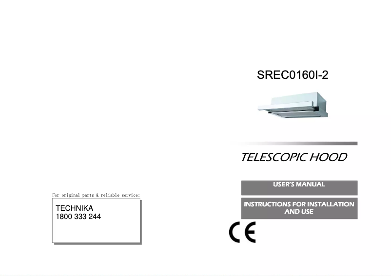 Image de la première page du manuel de l'appareil SREC0160SS-2