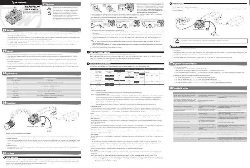 Page 1 of the manual User Manual Hobbywing QUICRUN WP 10BL120 G2
