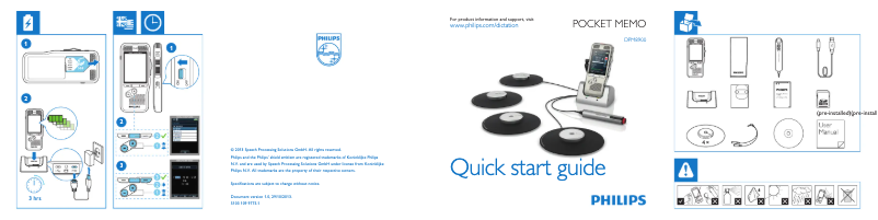 Page 1 of the manual User Manual Philips PocketMemo DPM8900