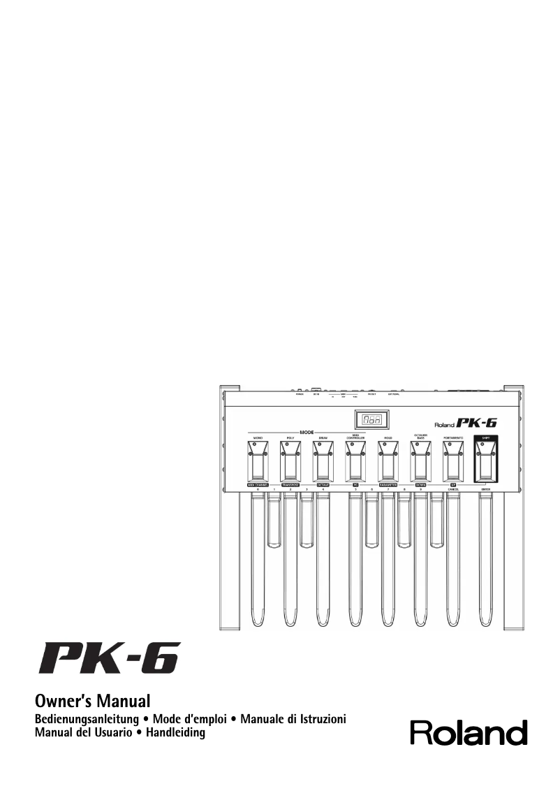 Page 1 of the manual User Manual Roland PK-6