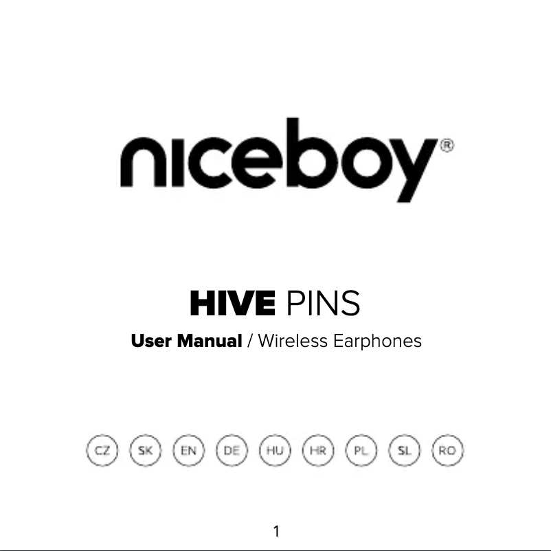 Page 1 of the manual User Manual Niceboy HIVE Pins