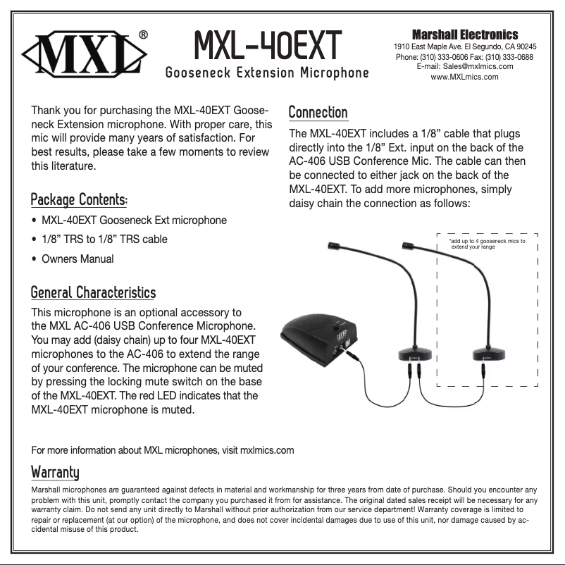 First page image of the manual for AC-40EXT