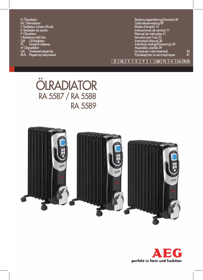 Page 1 of the manual User Manual AEG RA 5589