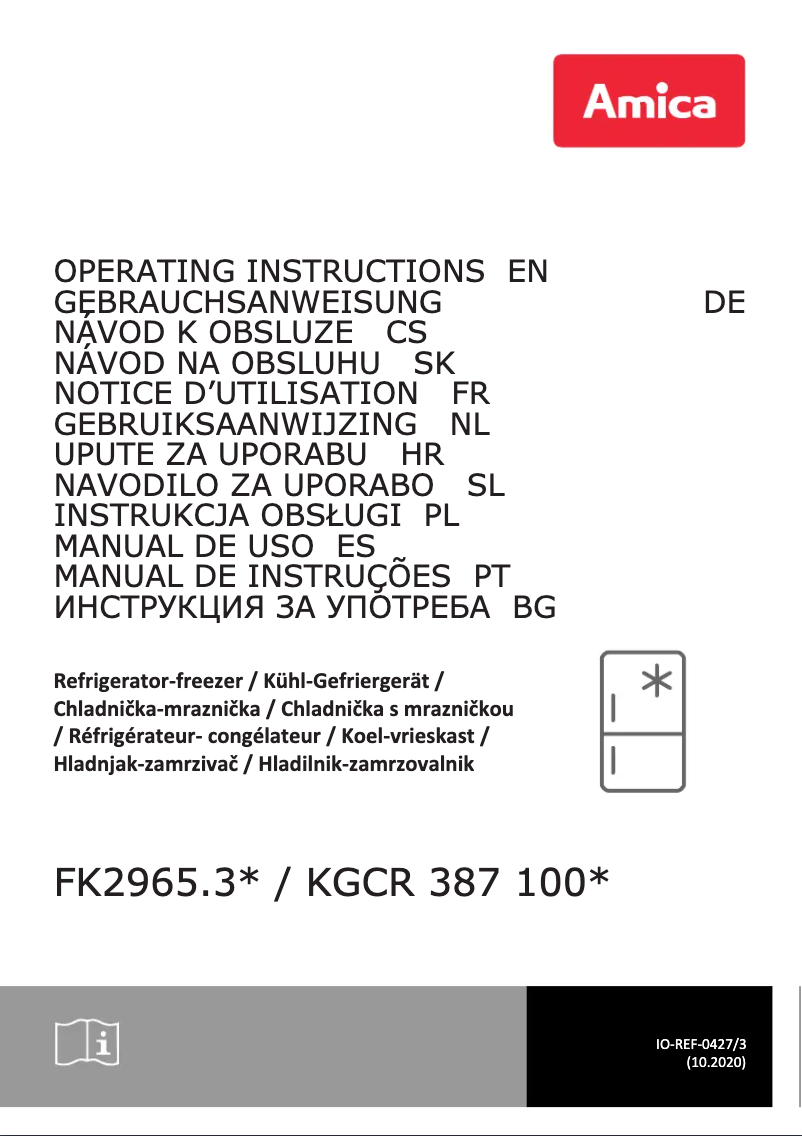 First page image of the manual for KGCR 387 100 L