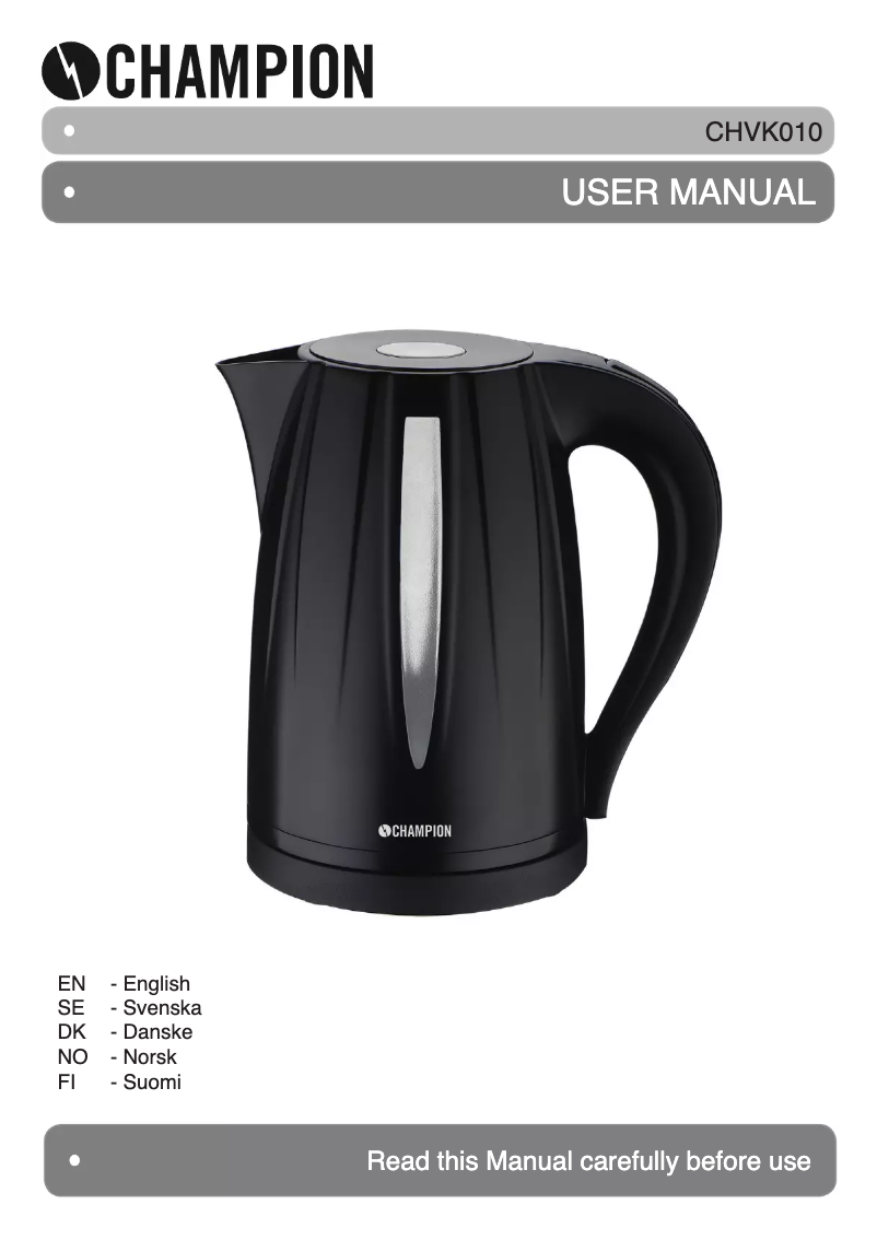 First page image of the manual for CHVK010