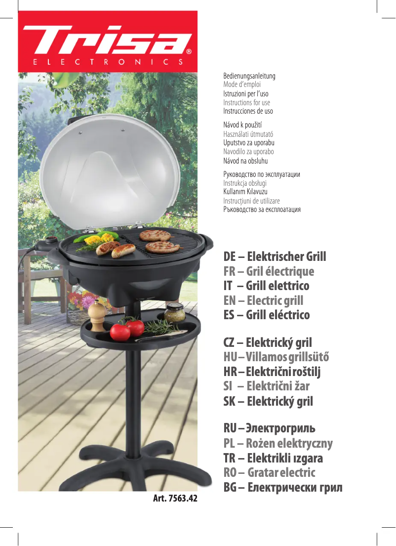Page 1 of the manual User Manual Trisa BBQ Party 7563.4245