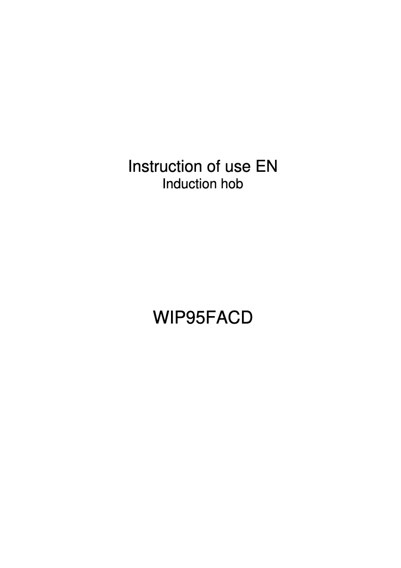 First page image of the manual for WIP95FACD