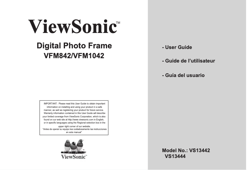 Image de la première page du manuel de l'appareil VFM1042-52