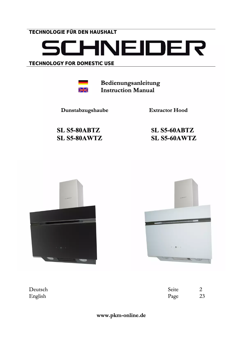 Page 1 of the manual User Manual Schneider SL S 5-60 ABTZ