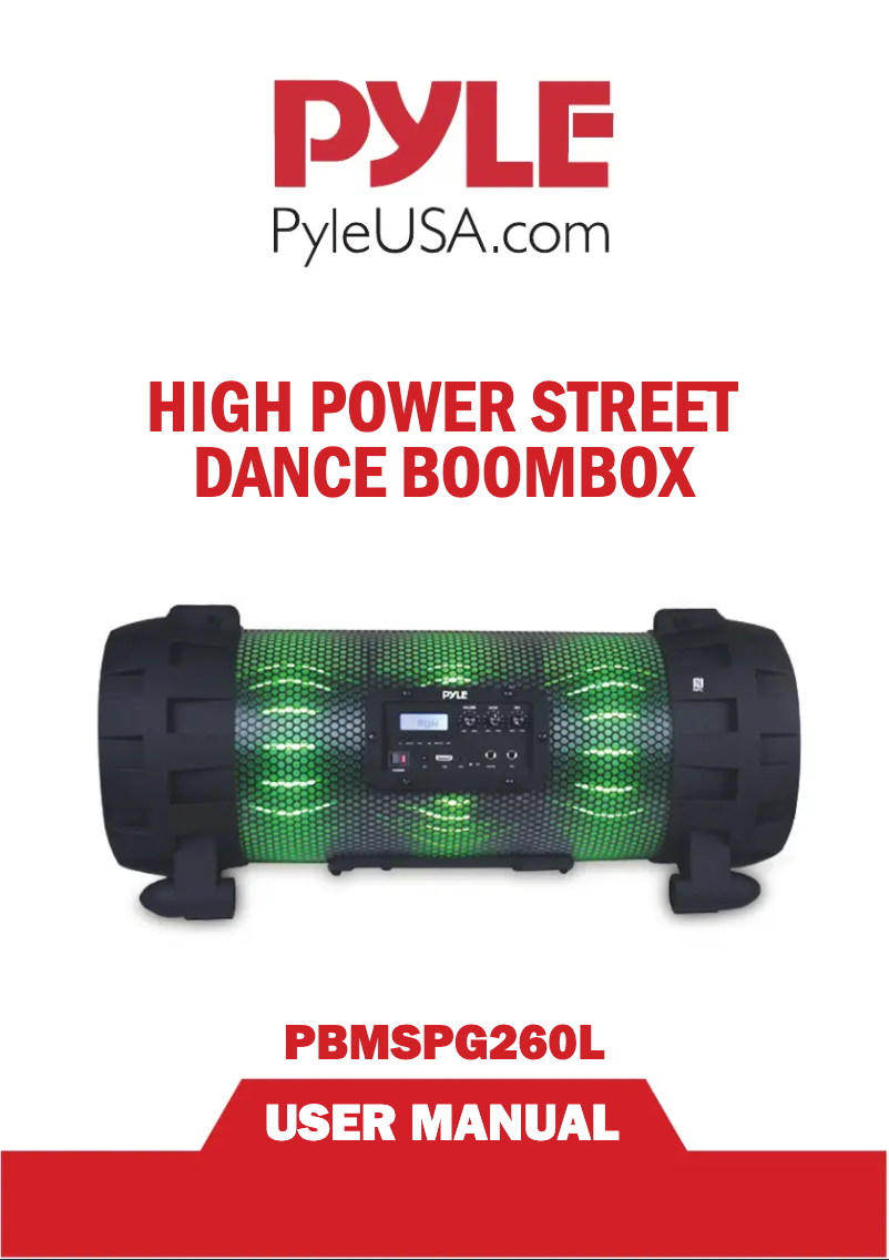 First page image of the manual for PBMSPG260L