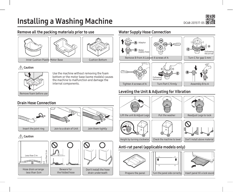 First page image of the manual for WA11R5260BG