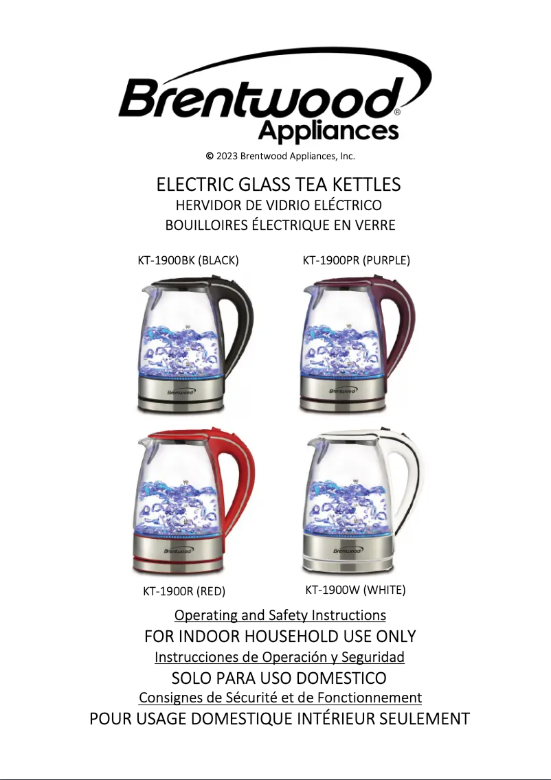 Page 1 of the manual User Manual Brentwood KT-1900BK