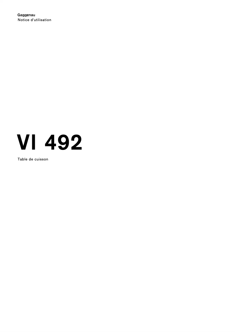 First page image of the manual for VI492111