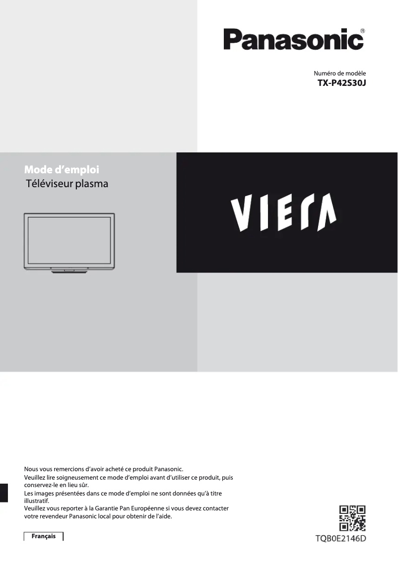 First page image of the manual for TX-P42S30J