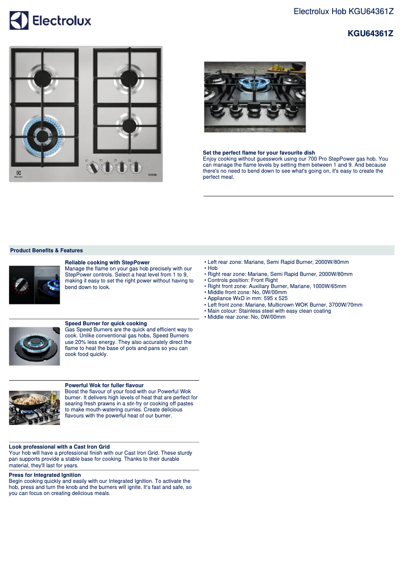 First page image of the manual for KGU64361Z