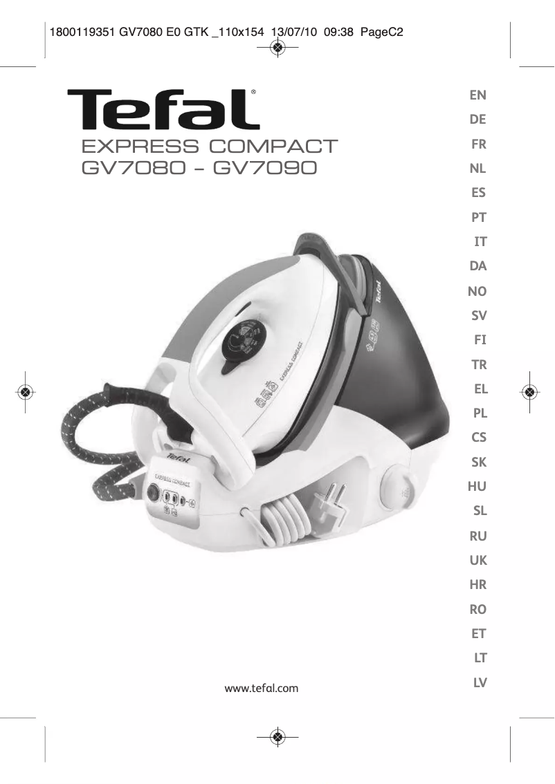 Page 1 of the manual User Manual Tefal Express Compact GV7080Z0