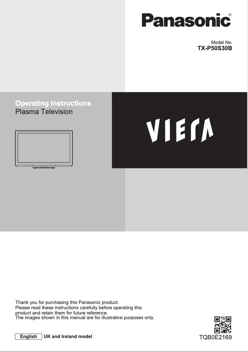 First page image of the manual for Viera TX-P50S30B