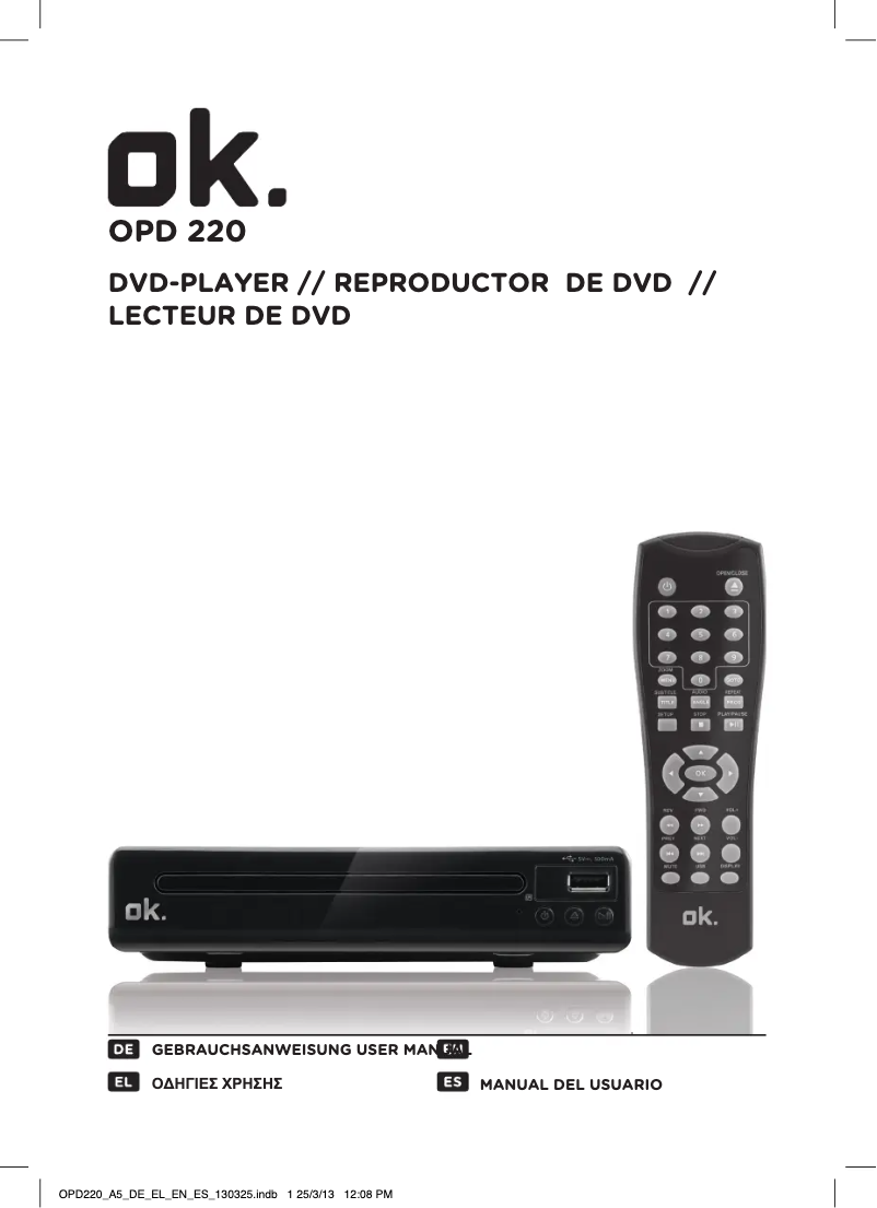 Page 1 of the manual User Manual OK OPD 220