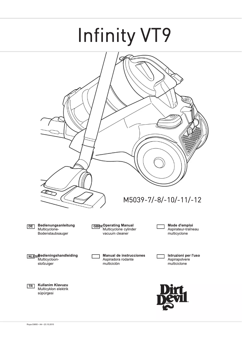 Page 1 of the manual User Manual Dirt Devil VT9
