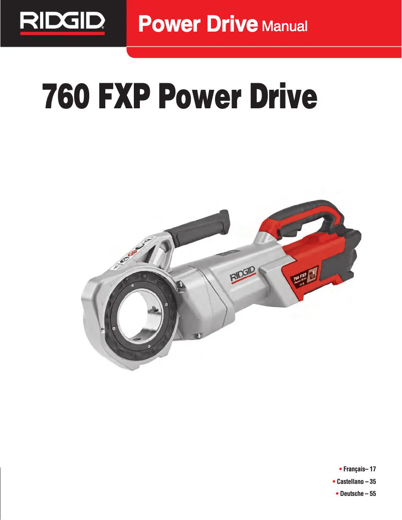 Page 1 of the manual User Manual Ridgid 760 FXP