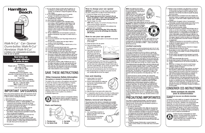 First page image of the manual for Walk 'n Cut 76501G