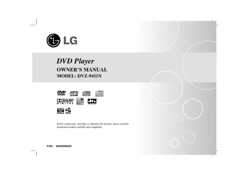 First page image of the manual for DZ9411CND