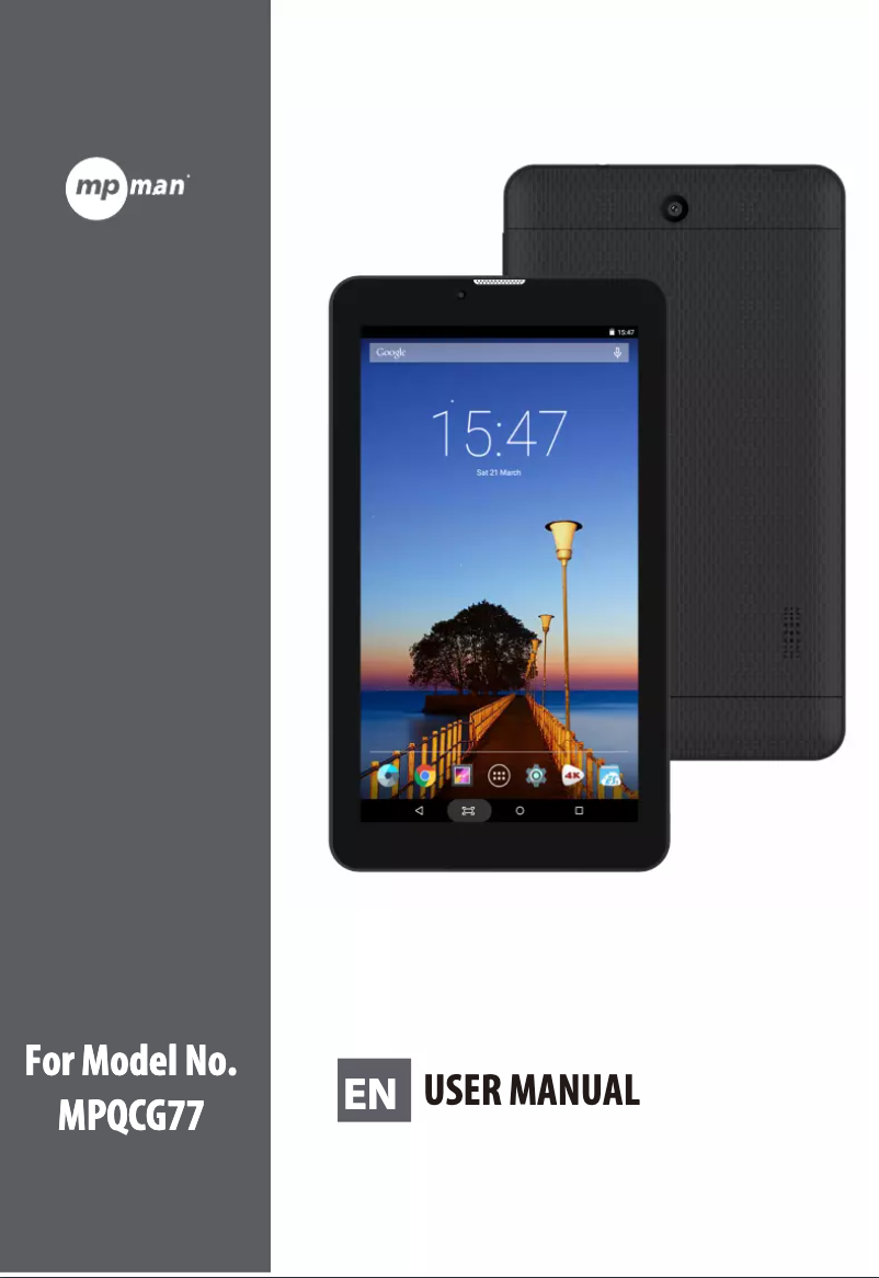 Page 1 of the manual User Manual Mpman MPQCG77