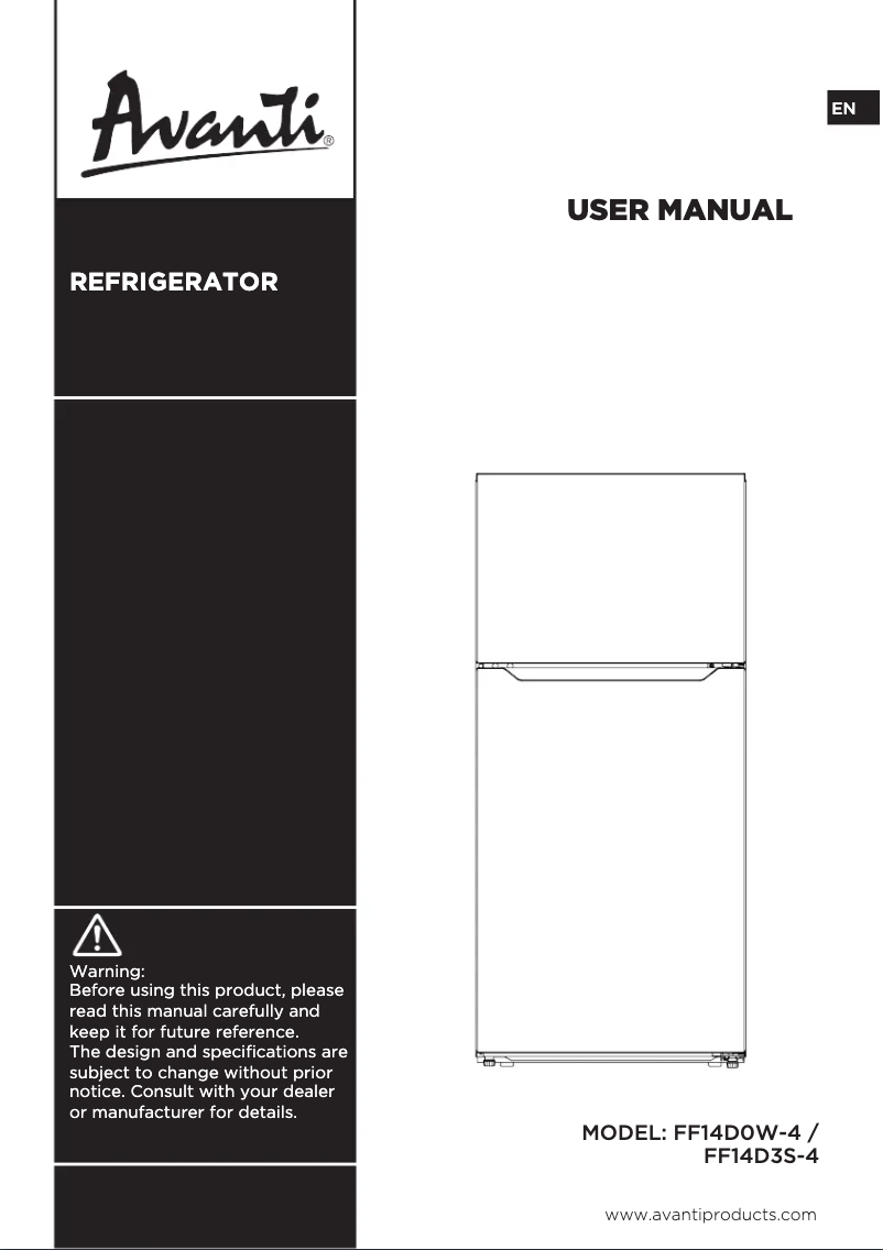 Page 1 of the manual User Manual Avanti FF14D0W-4