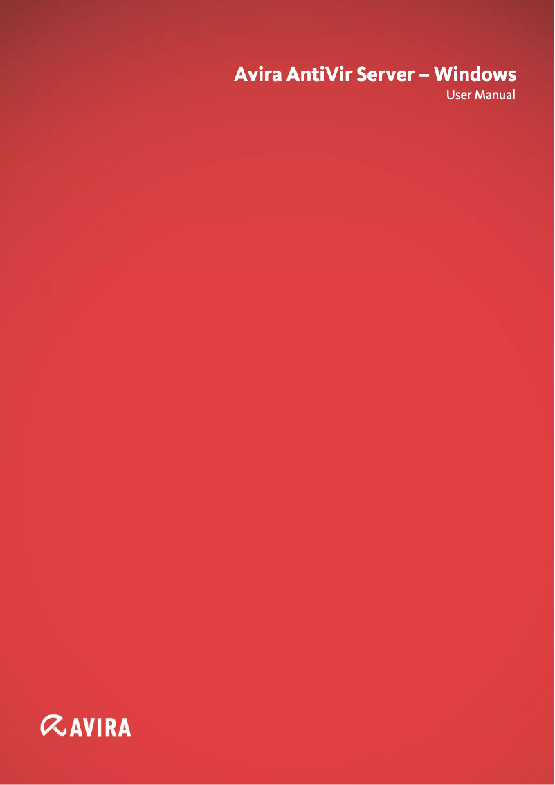 Image de la première page du manuel de l'appareil AntiVir Server - Windows
