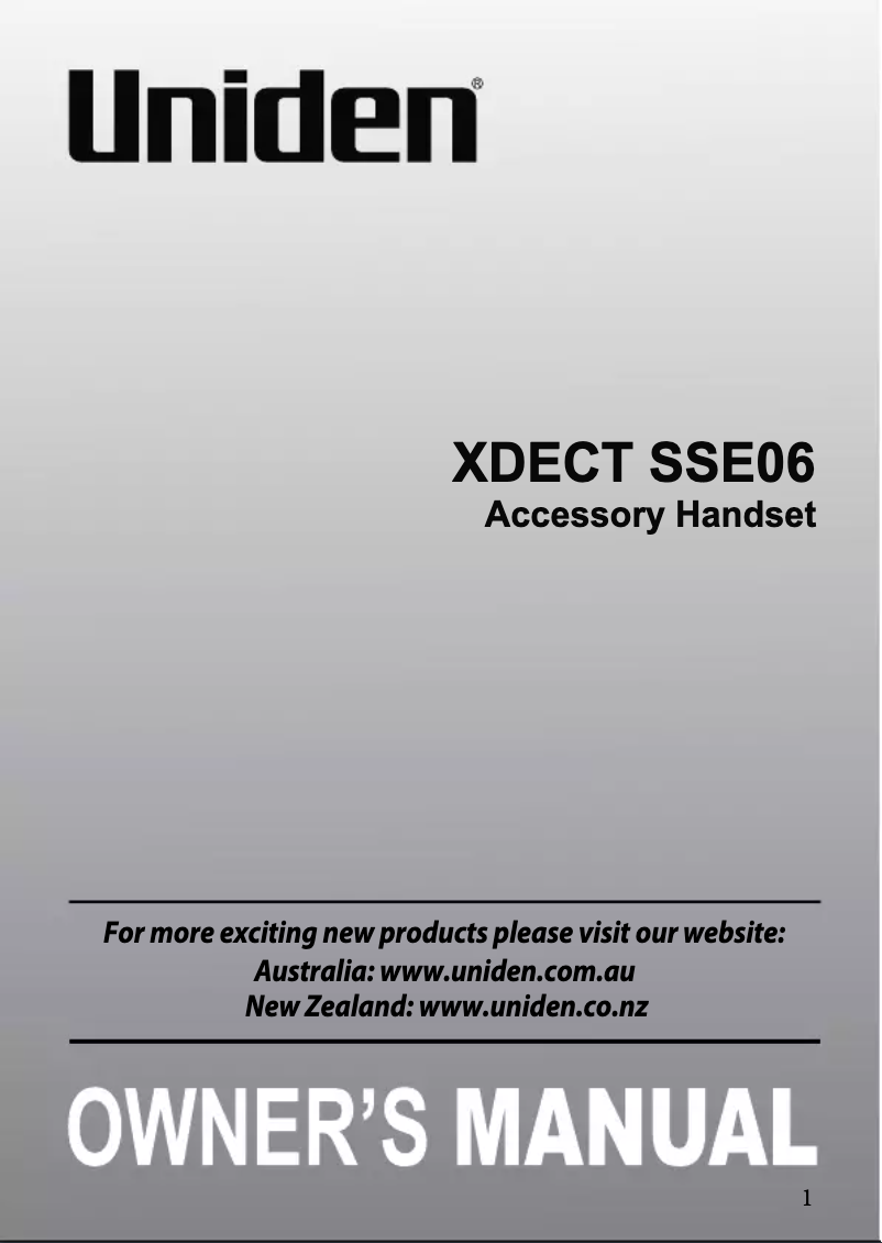 First page image of the manual for SS E06