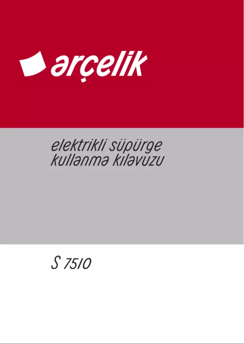 Page 1 of the manual User Manual Arçelik S 7510