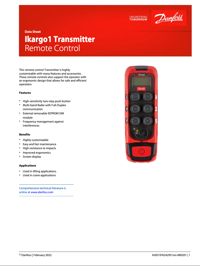 First page image of the manual for Ikargo