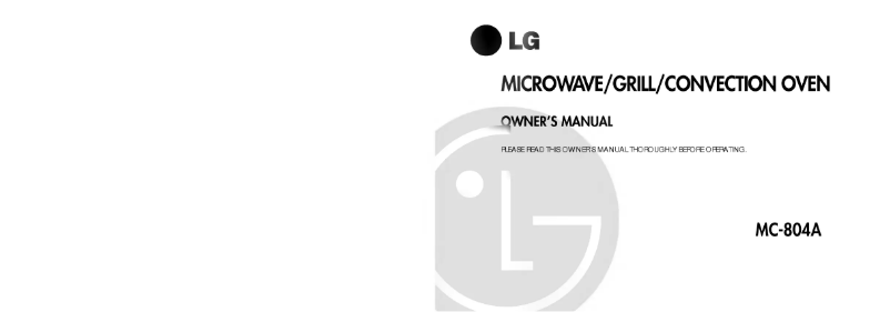 First page image of the manual for MC-804A