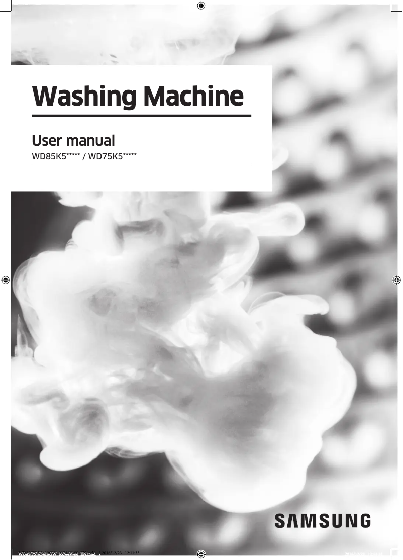 Page 1 of the manual User Manual Samsung WD85K5410OW