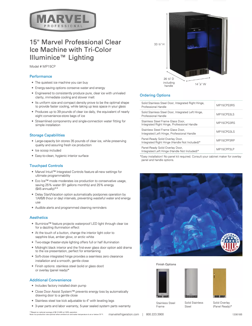 First page image of the manual for MP15CPP3RP