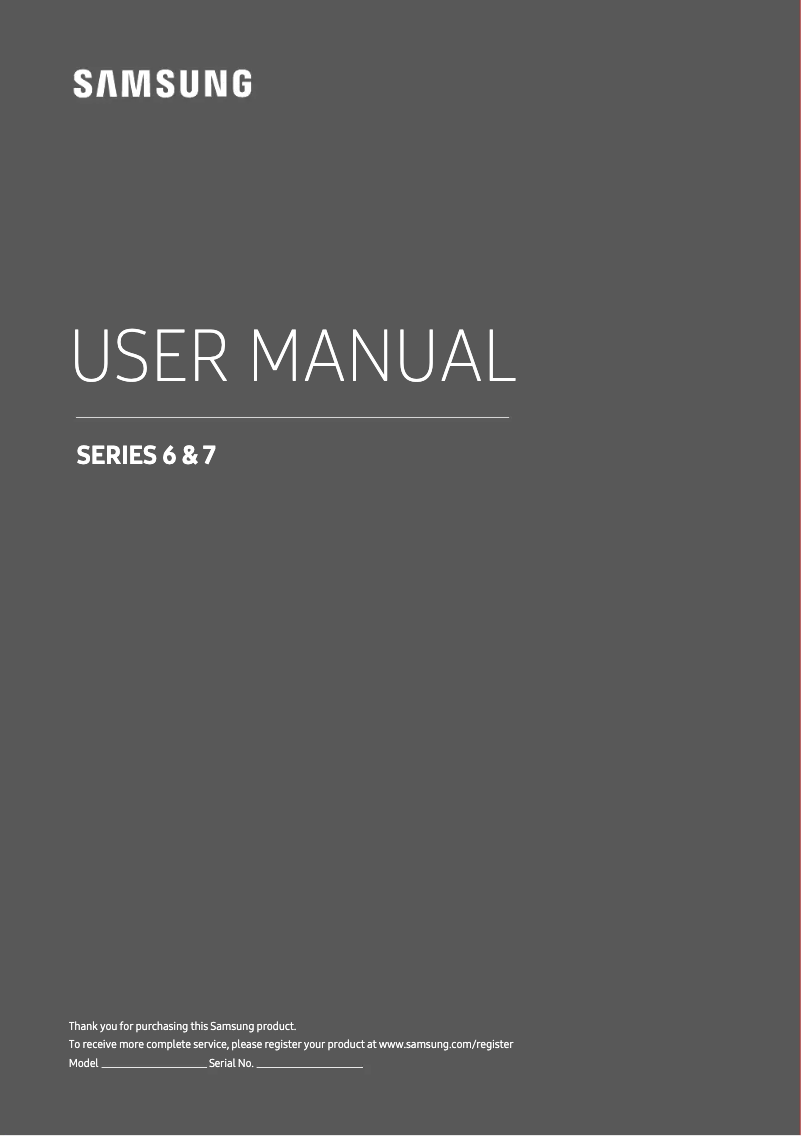 Page 1 of the manual User Manual Samsung UA55MU7000W