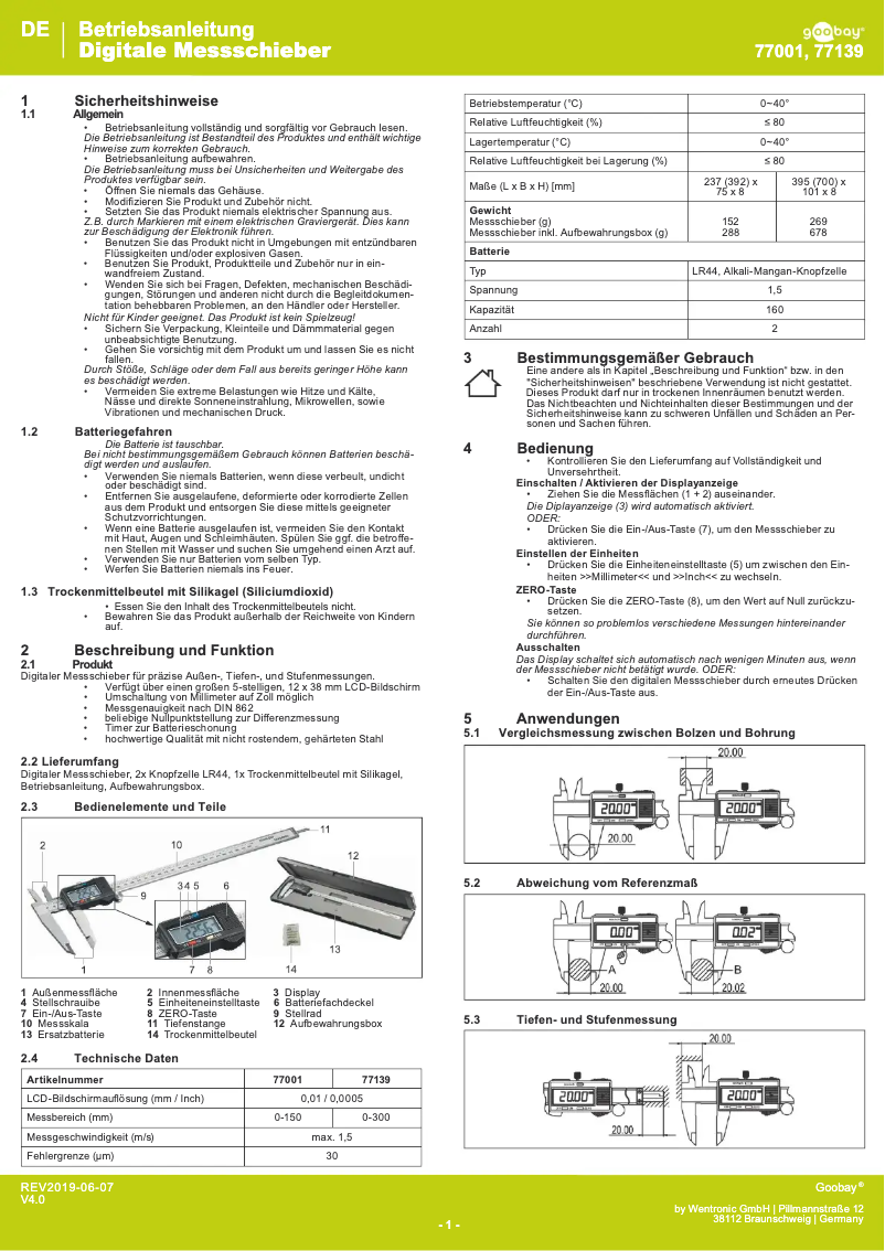 Page 1 of the manual User Manual Goobay 77139