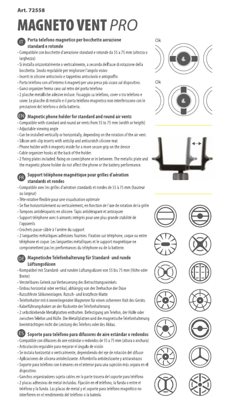 Page 1 of the manual User Manual Lampa Magneto Vent Pro