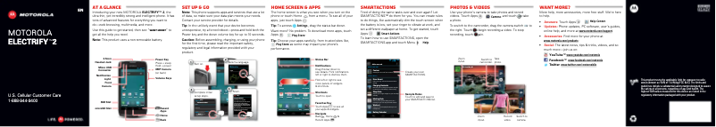 Page 1 of the manual Quick Start Guide Motorola Electrify 2