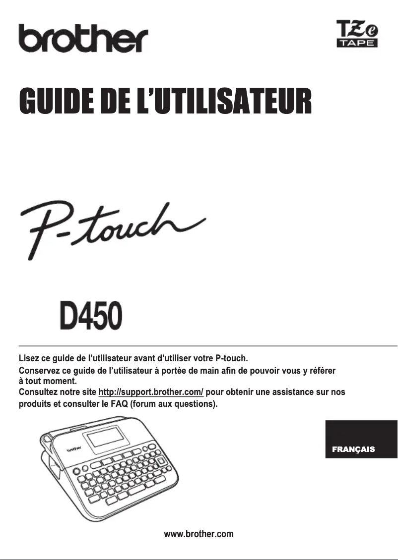 First page image of the manual for PT-D450VP