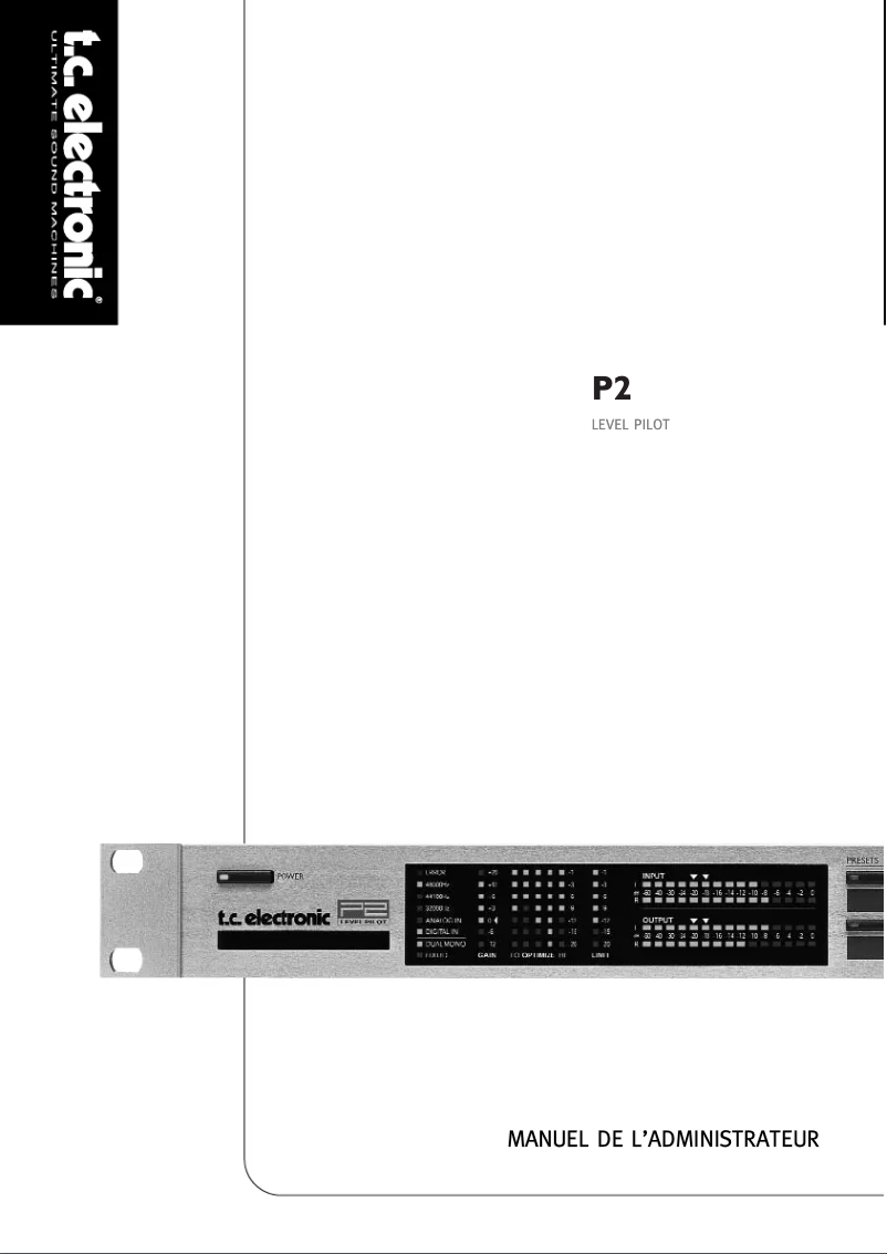 Page 1 of the manual User Manual TC Electronic P2 Level Pilot