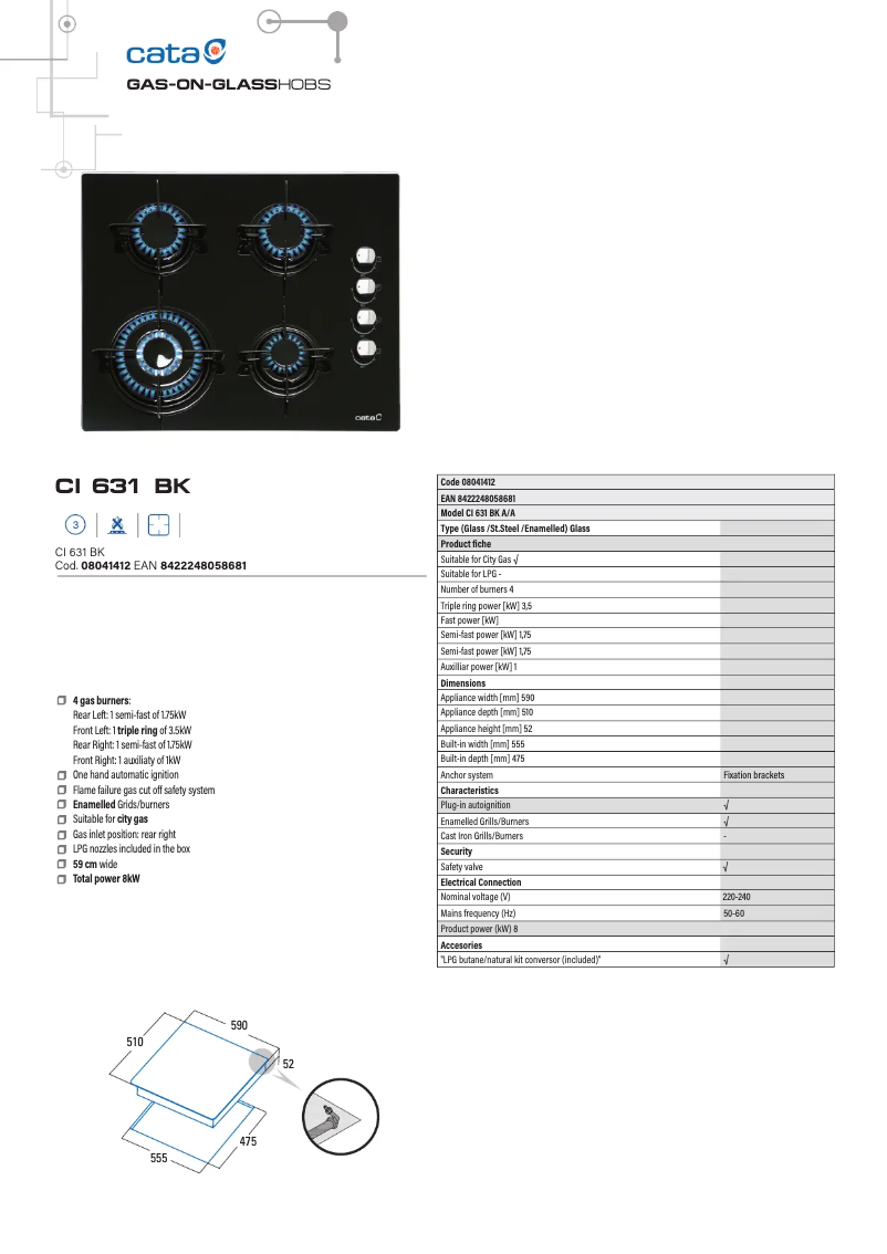 First page image of the manual for CI 631 BK