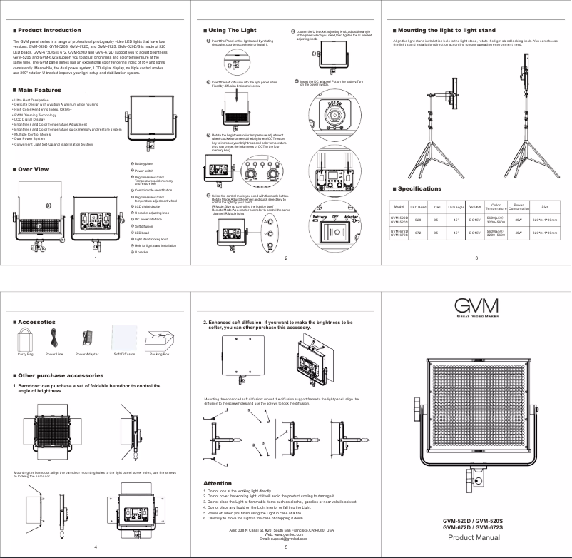 First page image of the manual for 520S-B