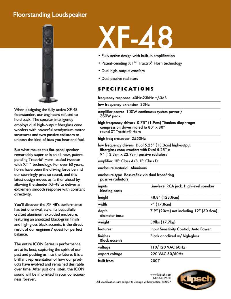 First page image of the manual for XF-48