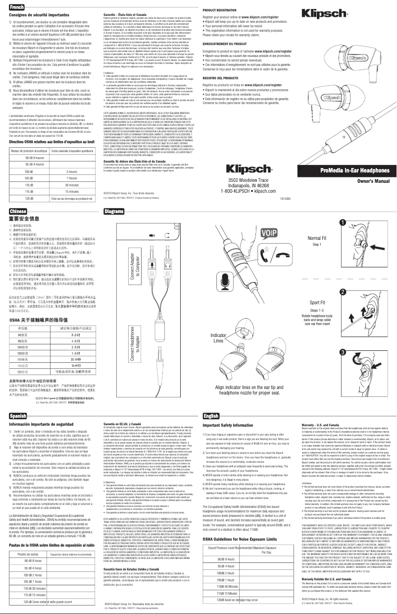 First page image of the manual for ProMedia In-Ear